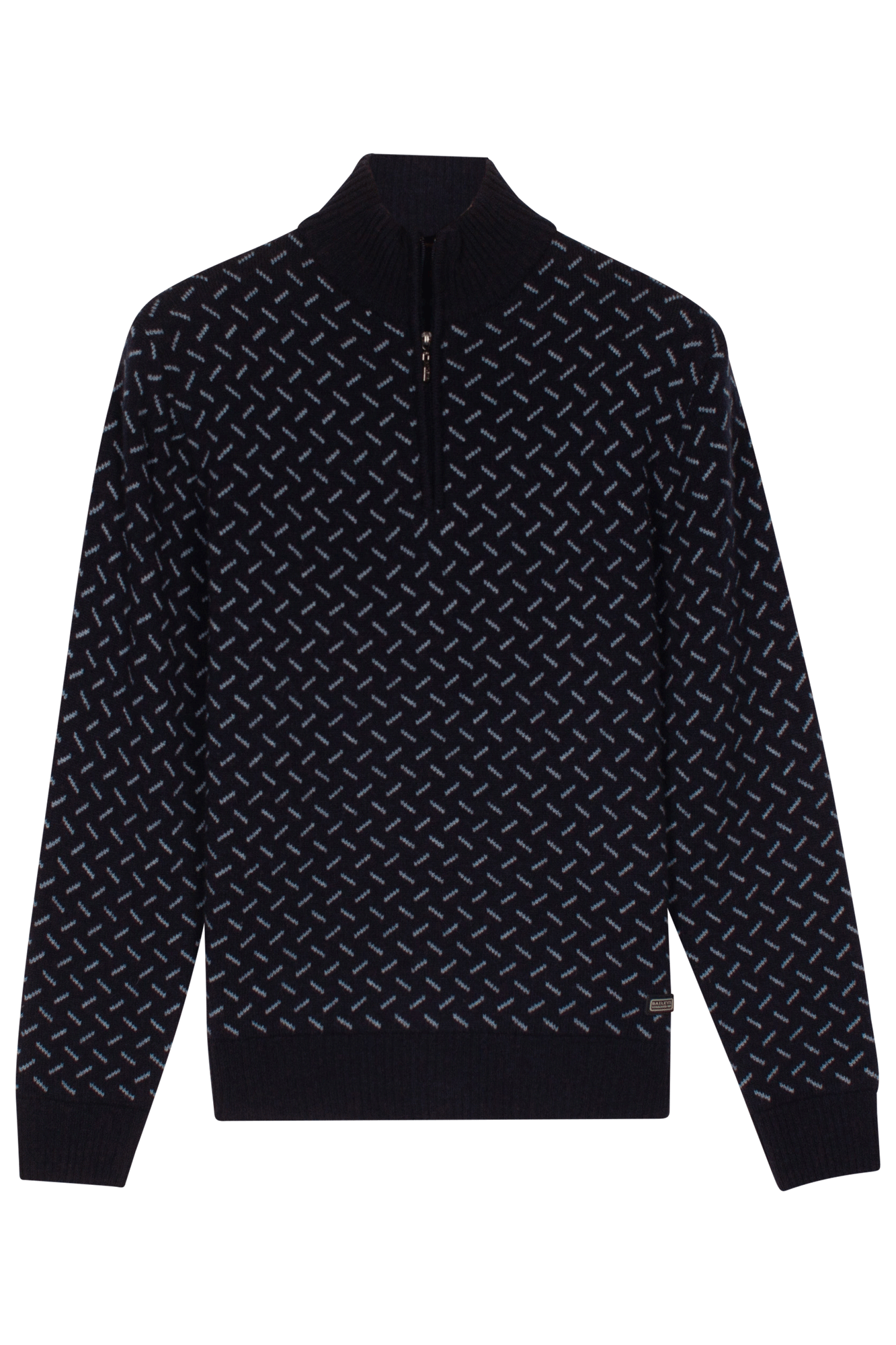 Lamswollen jacquardtrui - Blue