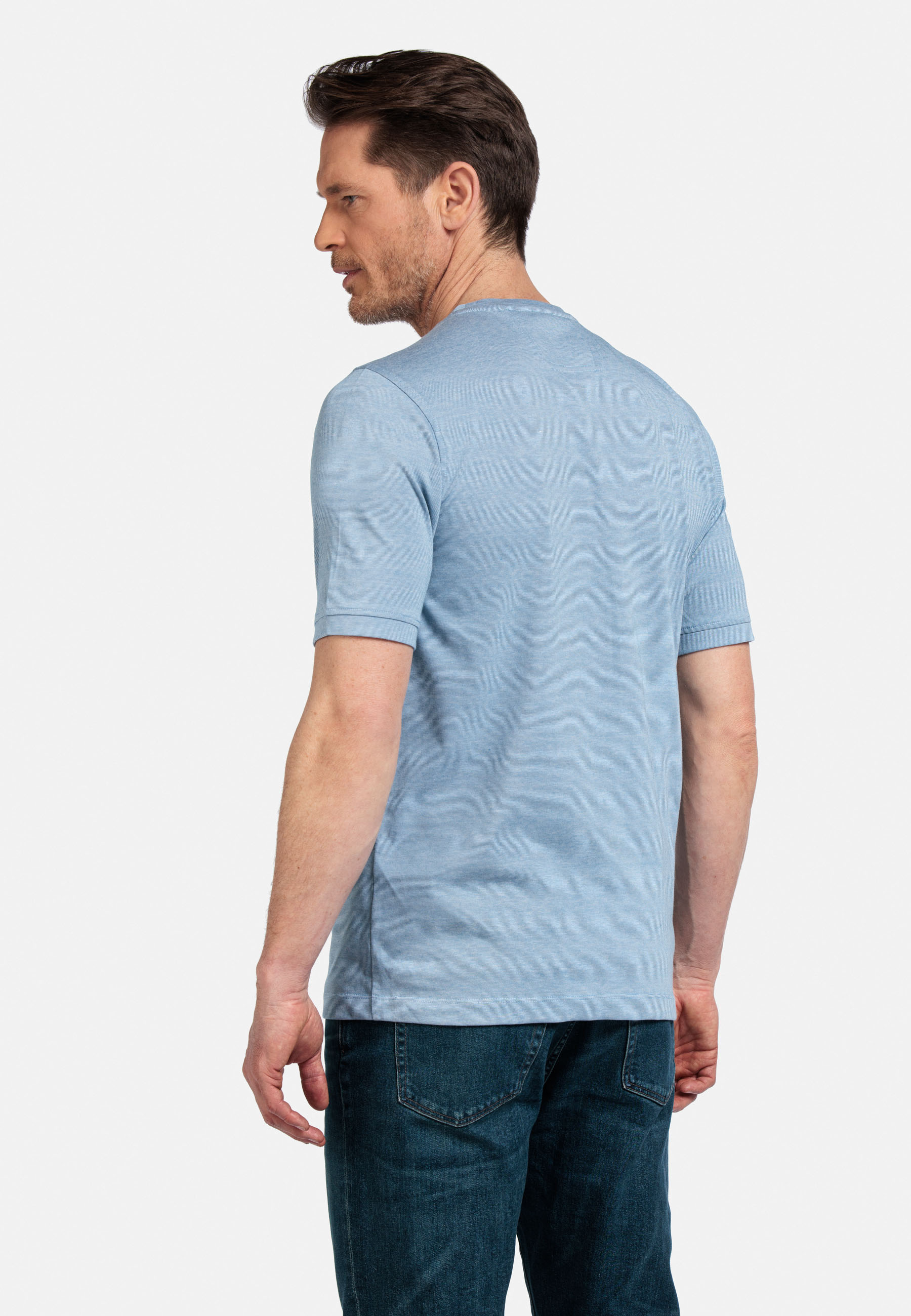 Pima Katoen T-shirt - Denim Blue