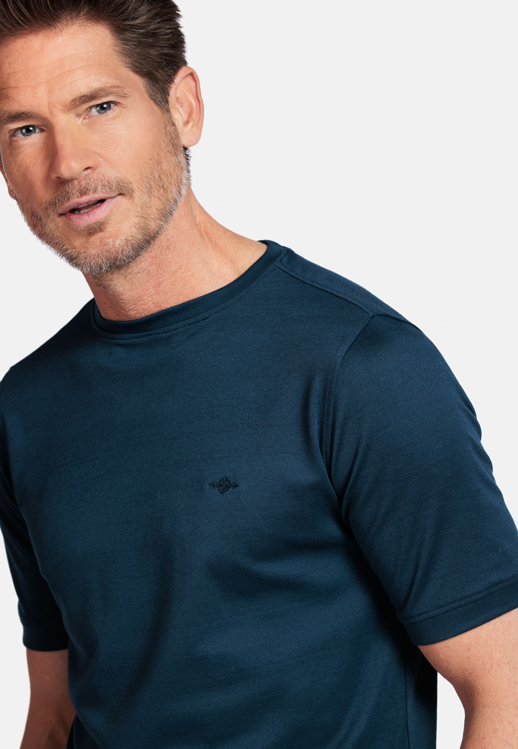 Katoenmix Basic T-shirt - Navy
