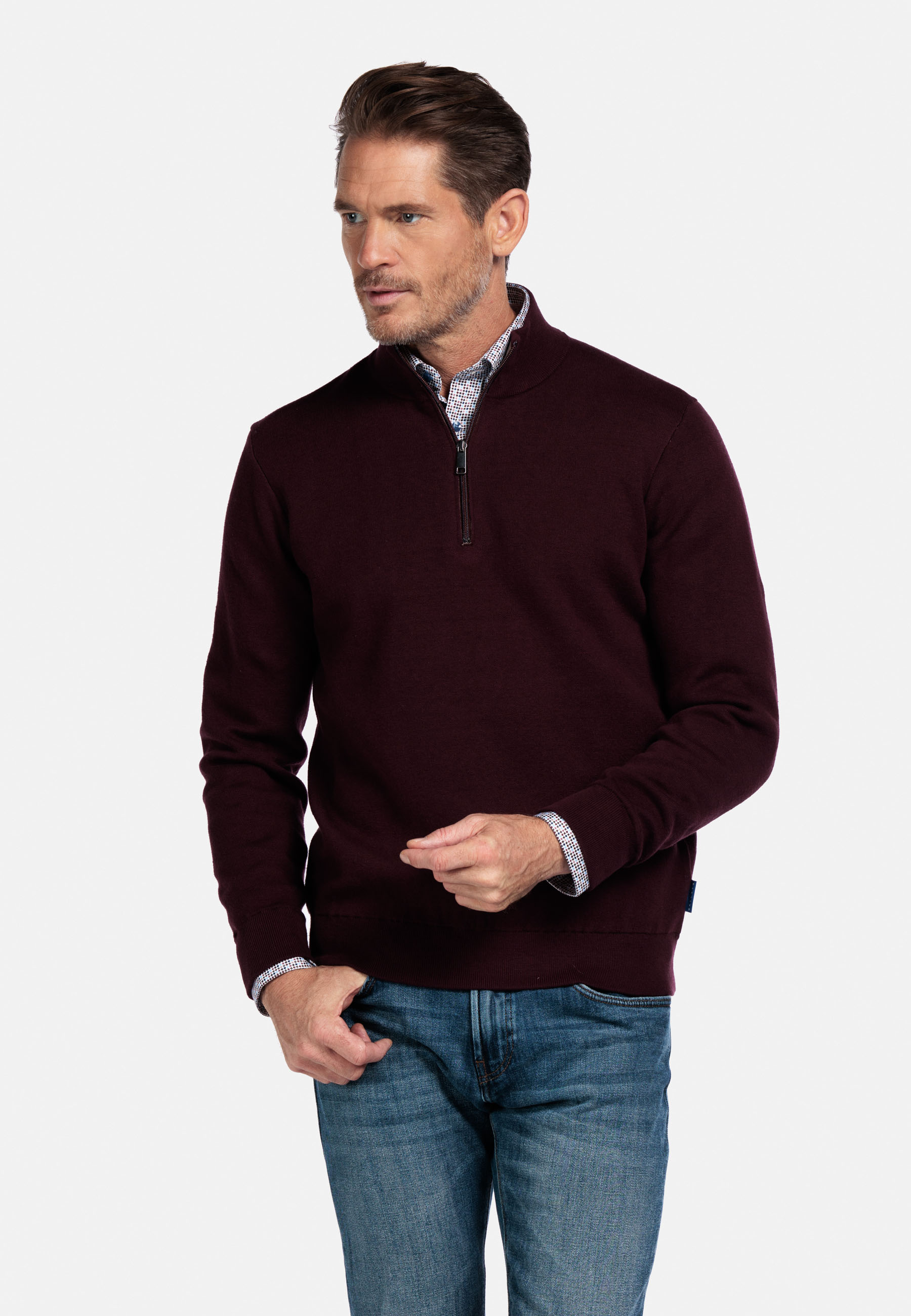 Fijngebreid katoen-cashmere trui - Purple