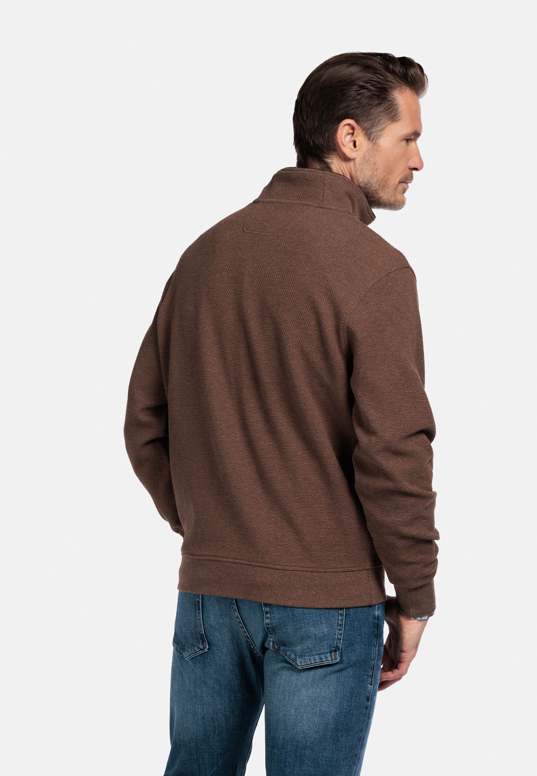 Jacquard katoenen sweater - Beige