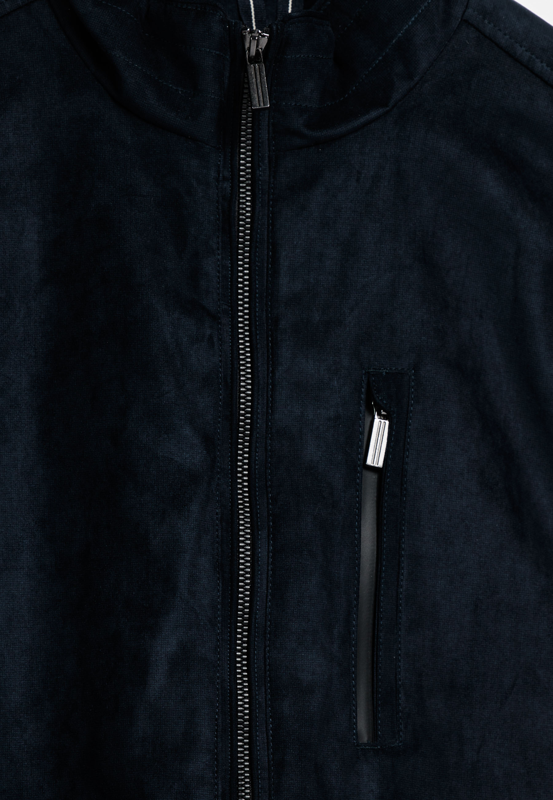 Suedine jas met opstaande kraag - Blue