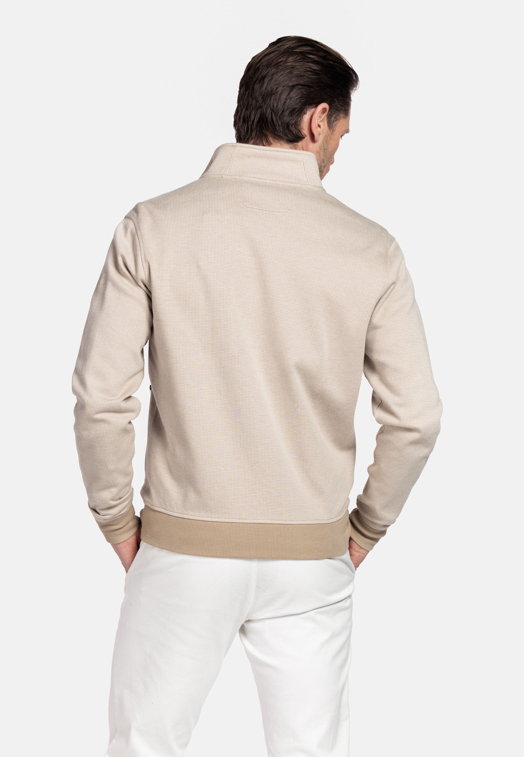 Sweatvest met jacquard structuur - Brown