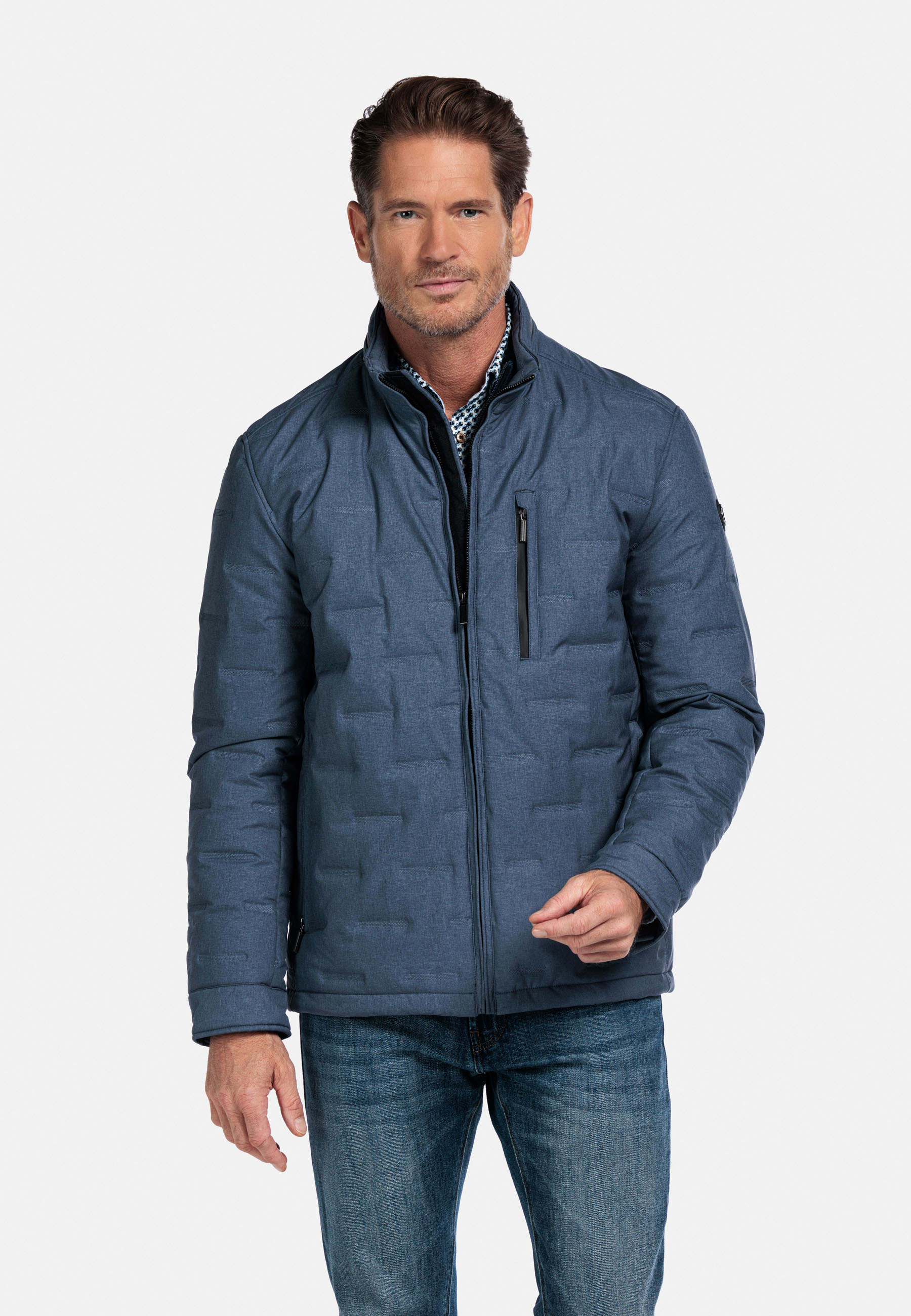 Technische jas met embossed twill - Blue