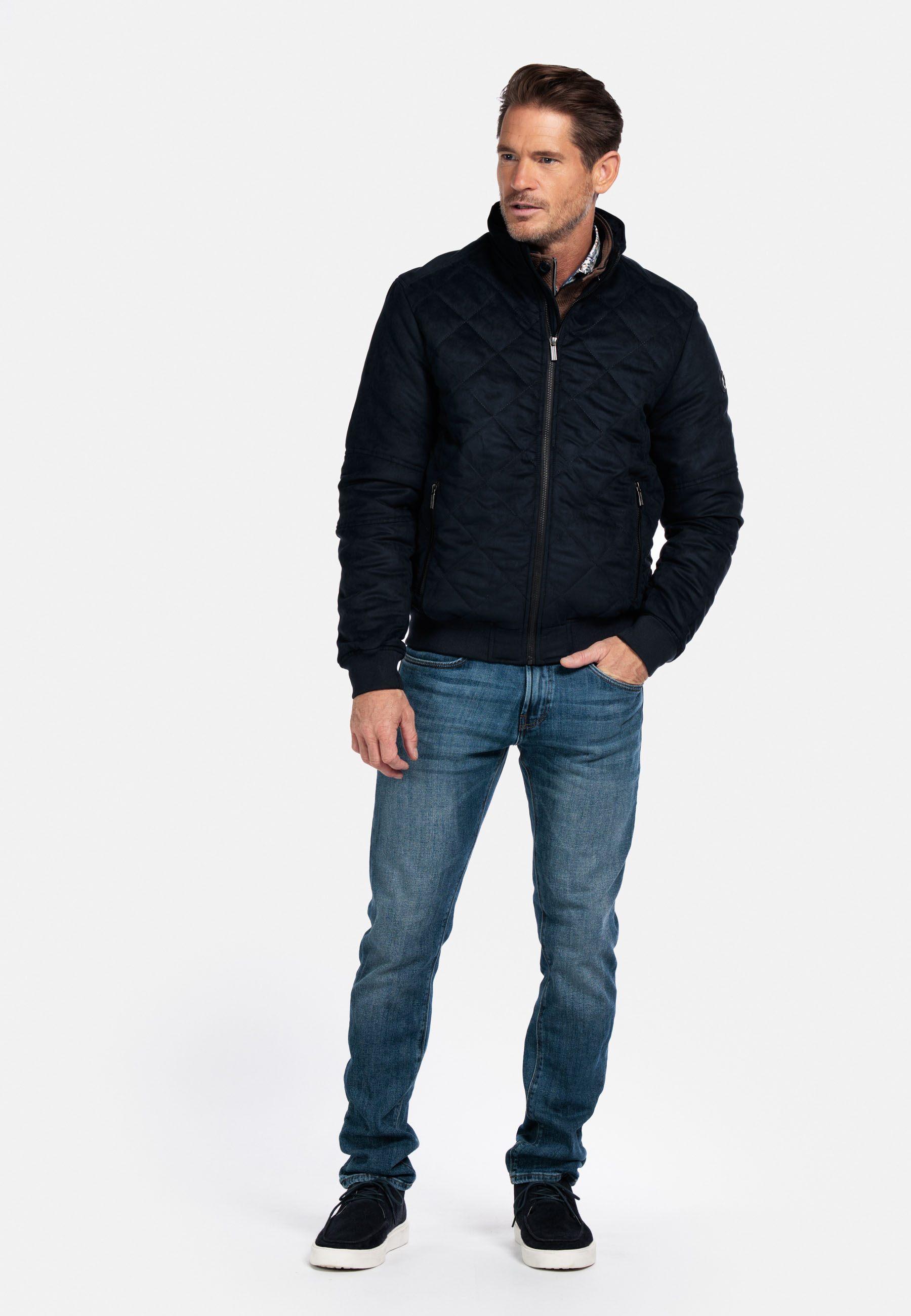 Bomberjack met quilted front - Blue