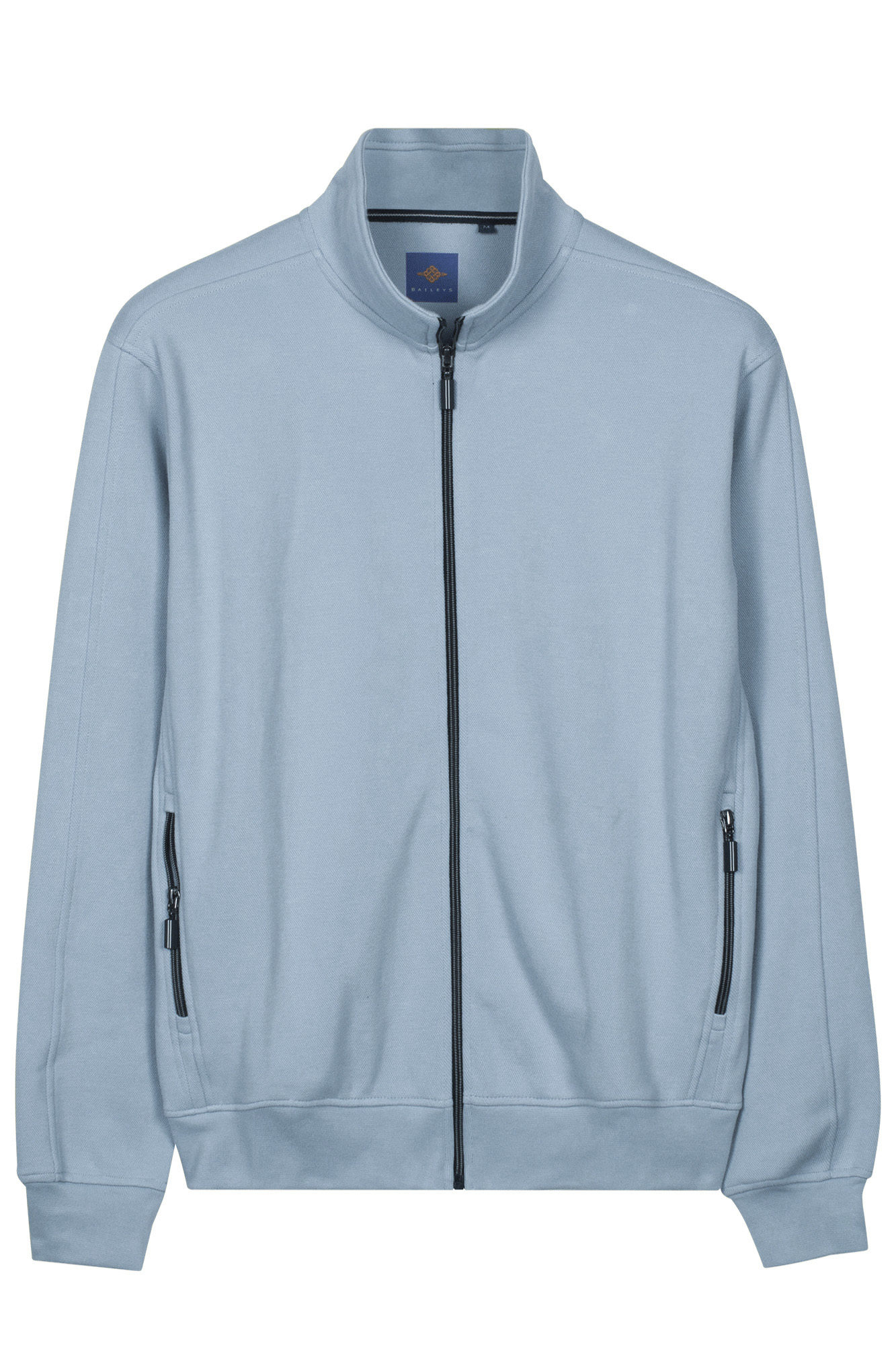 Sweatvest met pique structuur - Blue