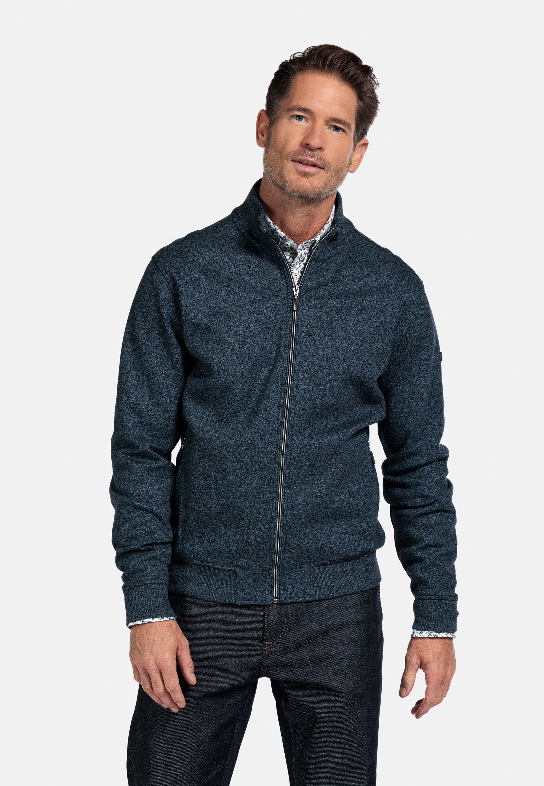 Katoenen sweatvest met rits - Blue