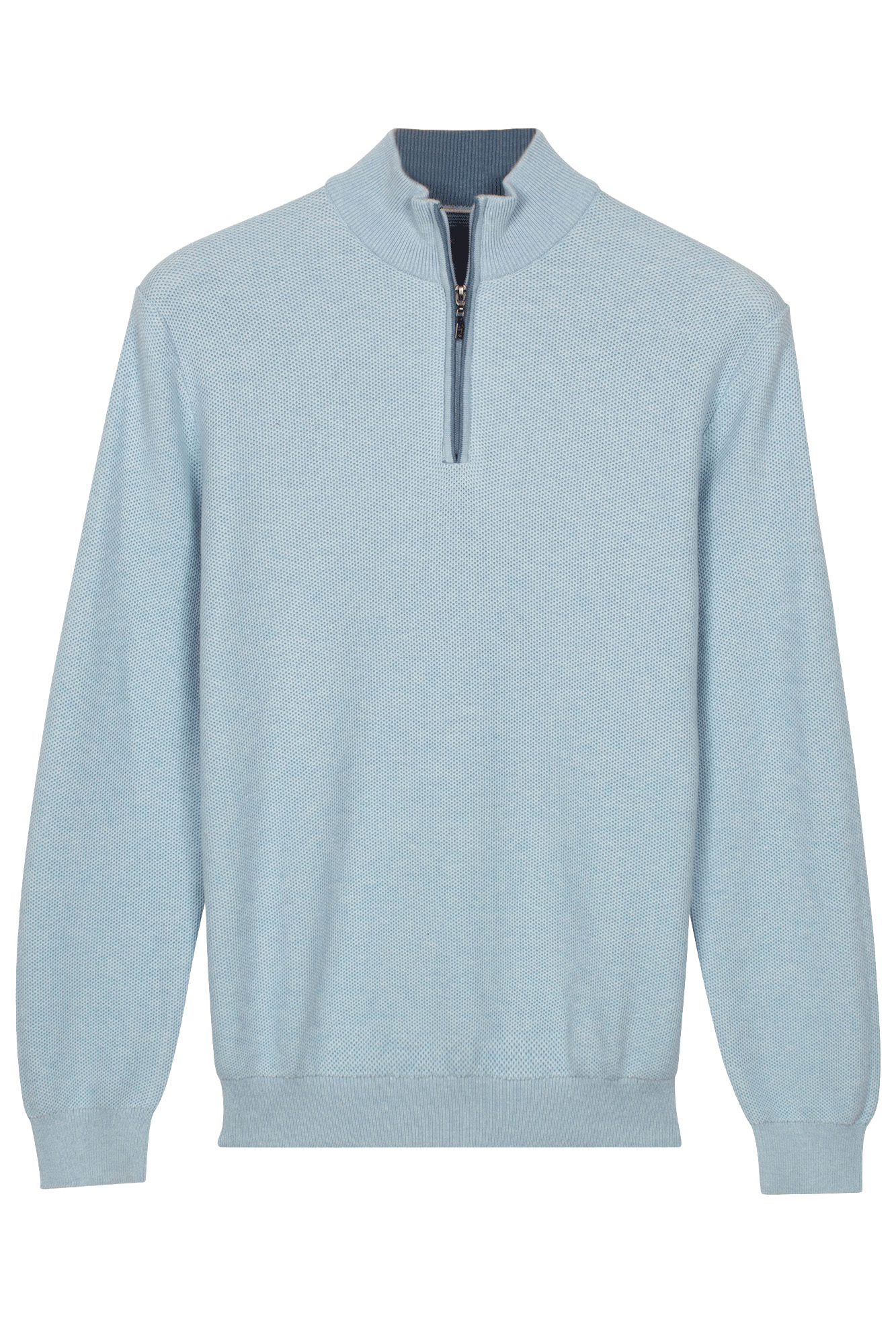 Gebreide pullover met halve rits - Light Blue