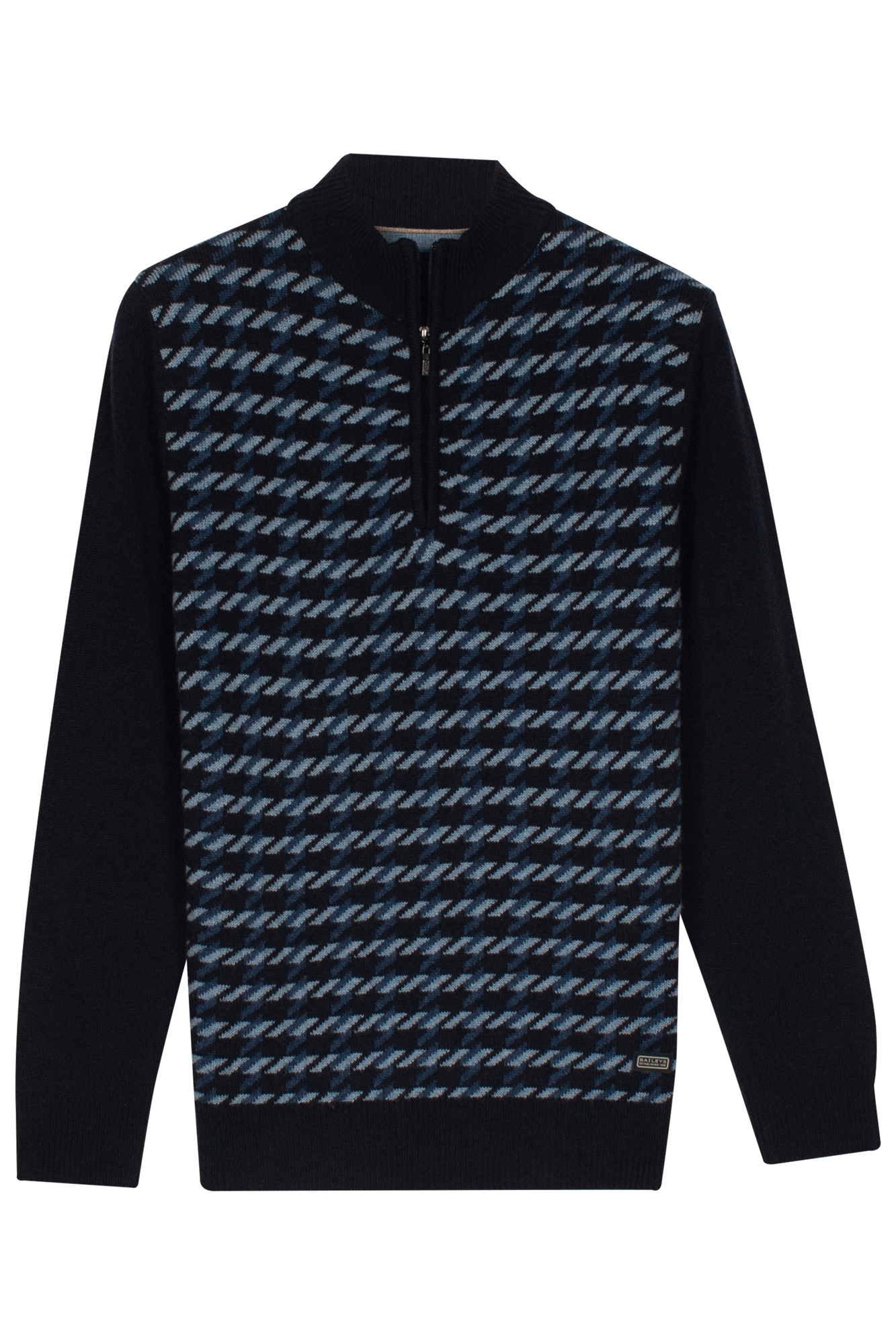 Lamswollen jacquardtrui - Blue