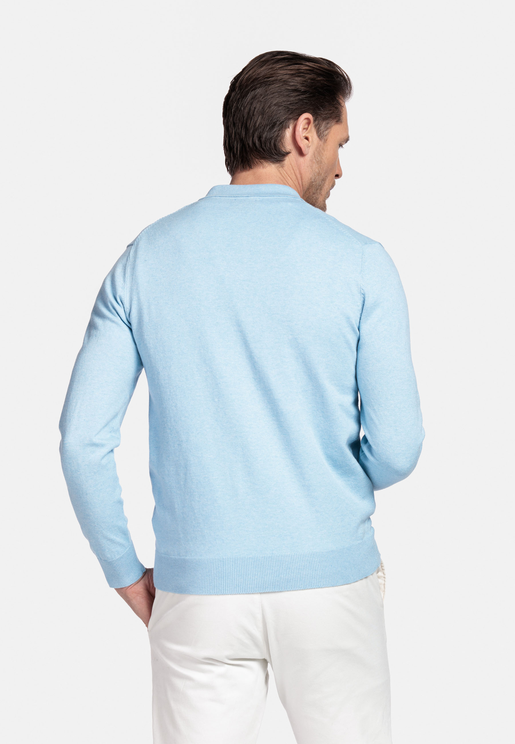 Pima katoen polo pullover - Blue