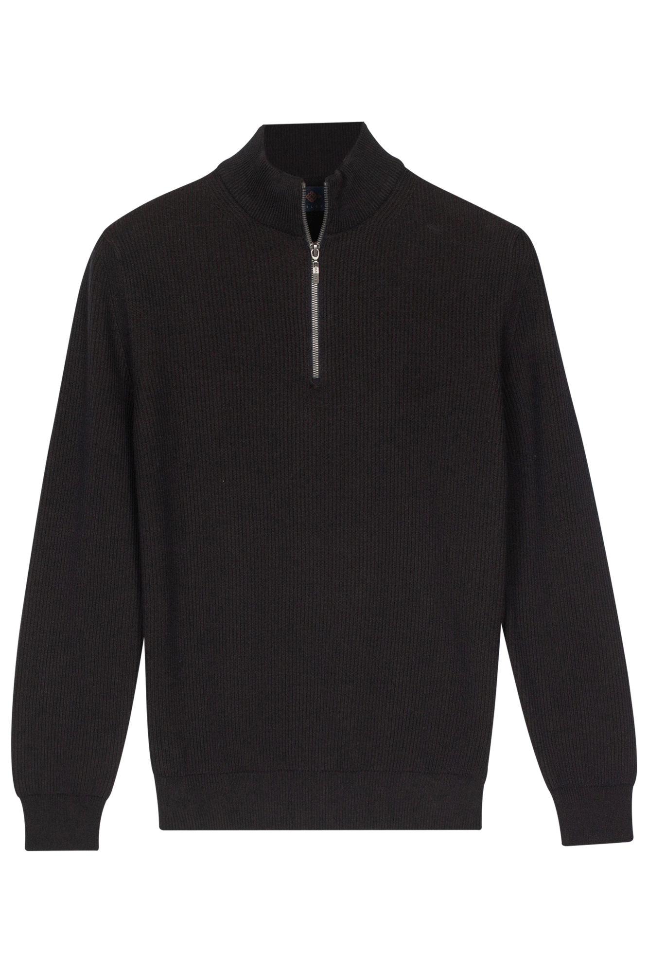 Plated ribtrui met half-zip - Blue