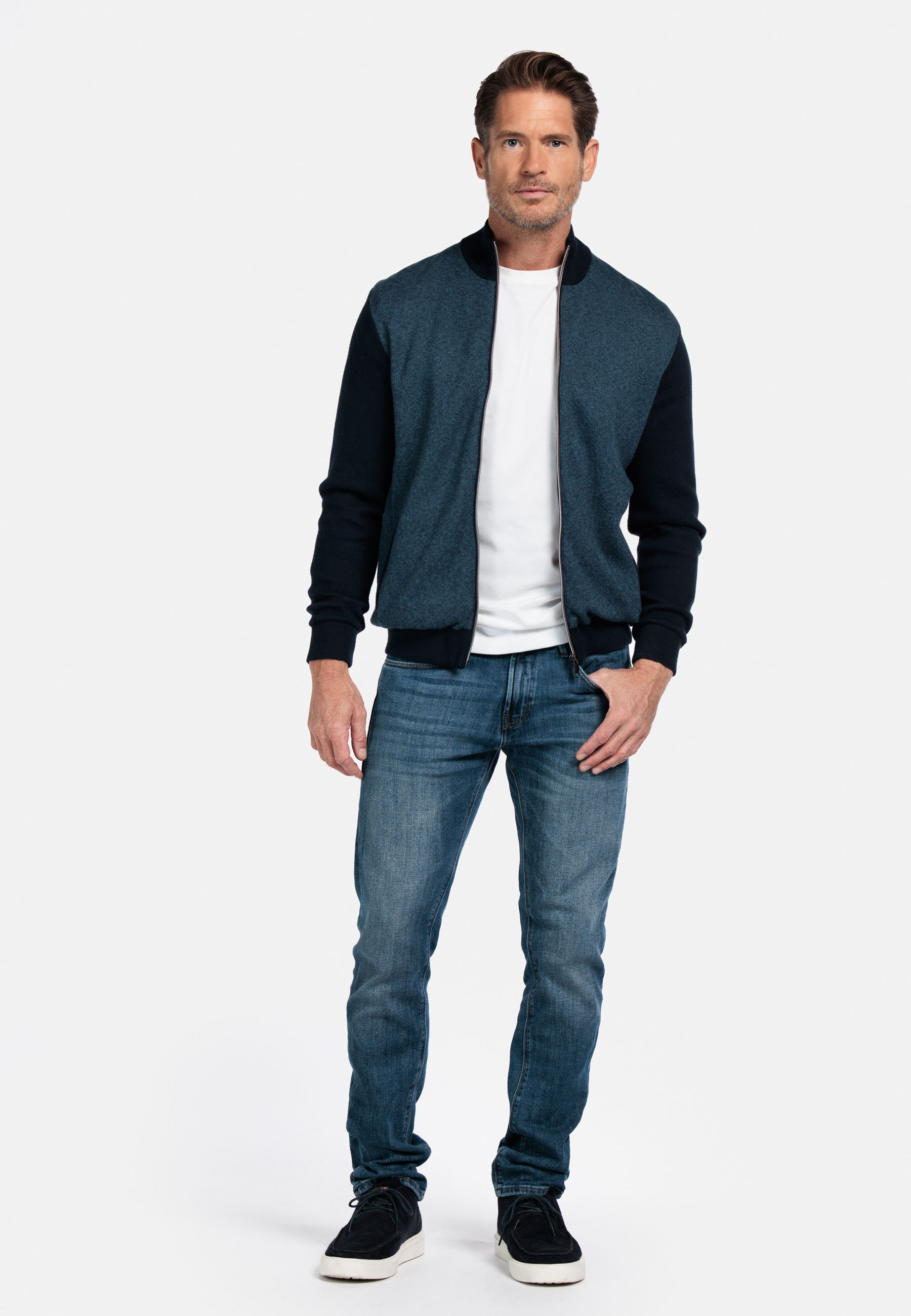 Two-tone gebreid vest - Blue