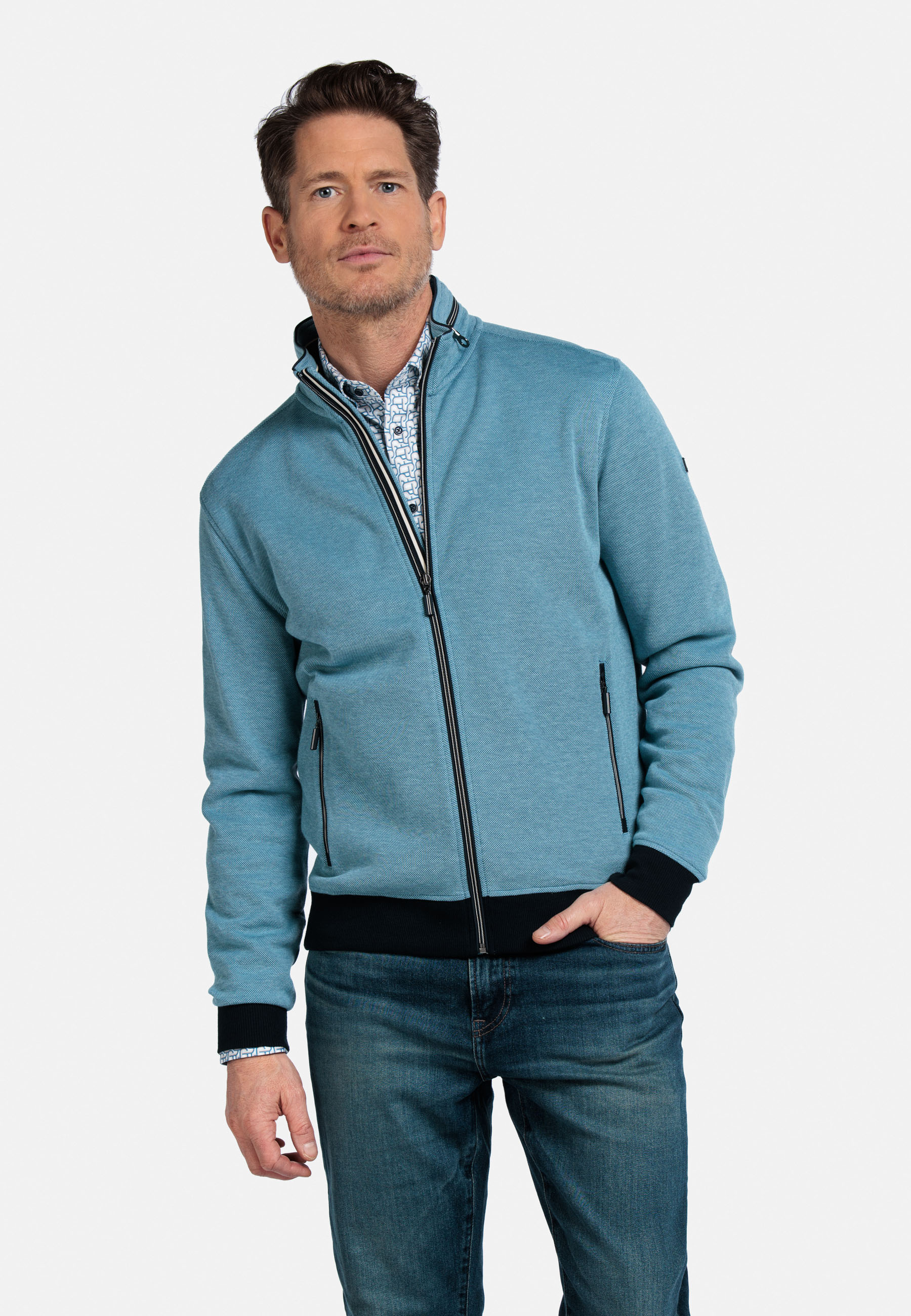 Katoenen Sweatvest - Lichtblauw