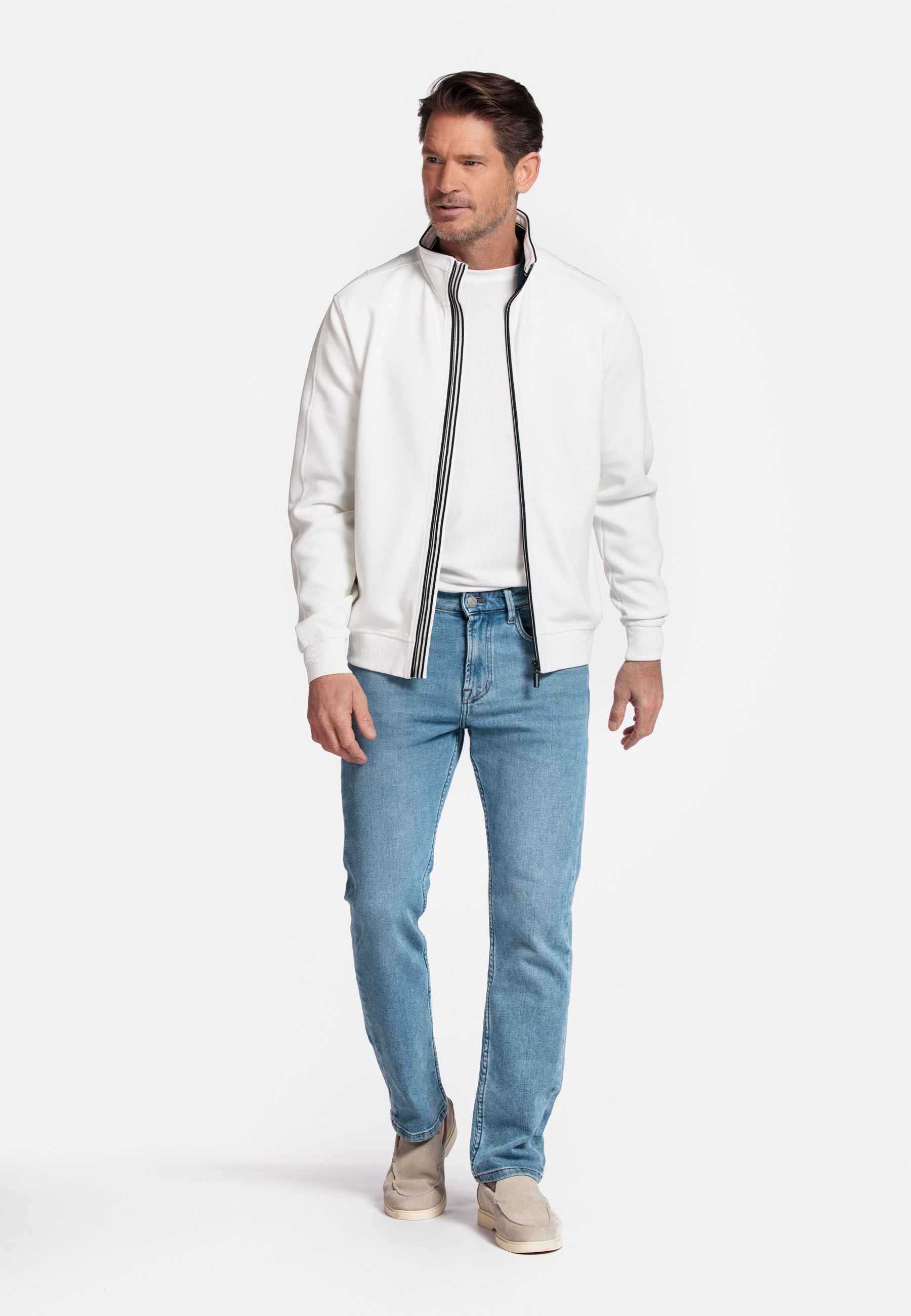 Katoenmix sweatvest - Wit