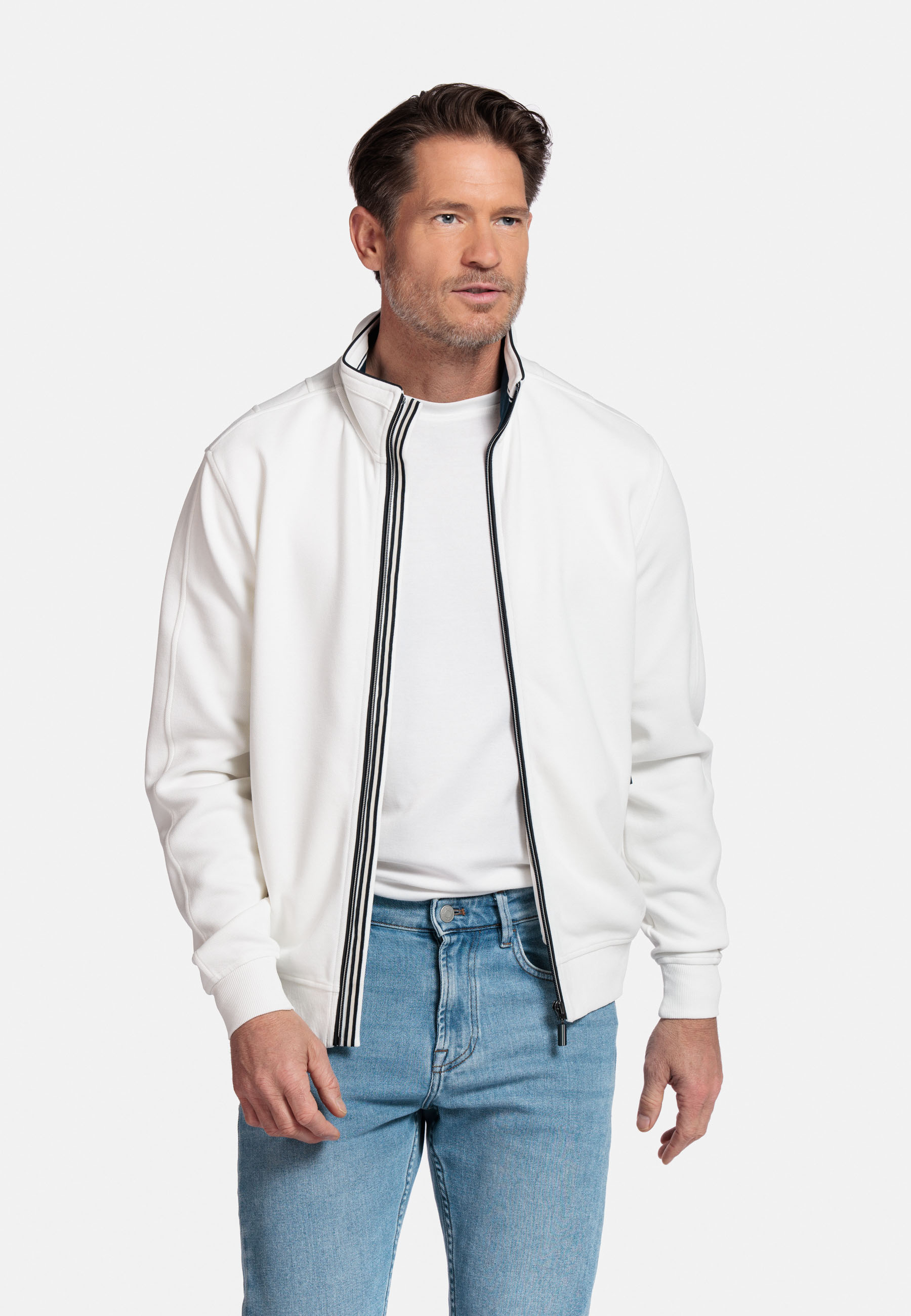 Katoenmix sweatvest - Wit