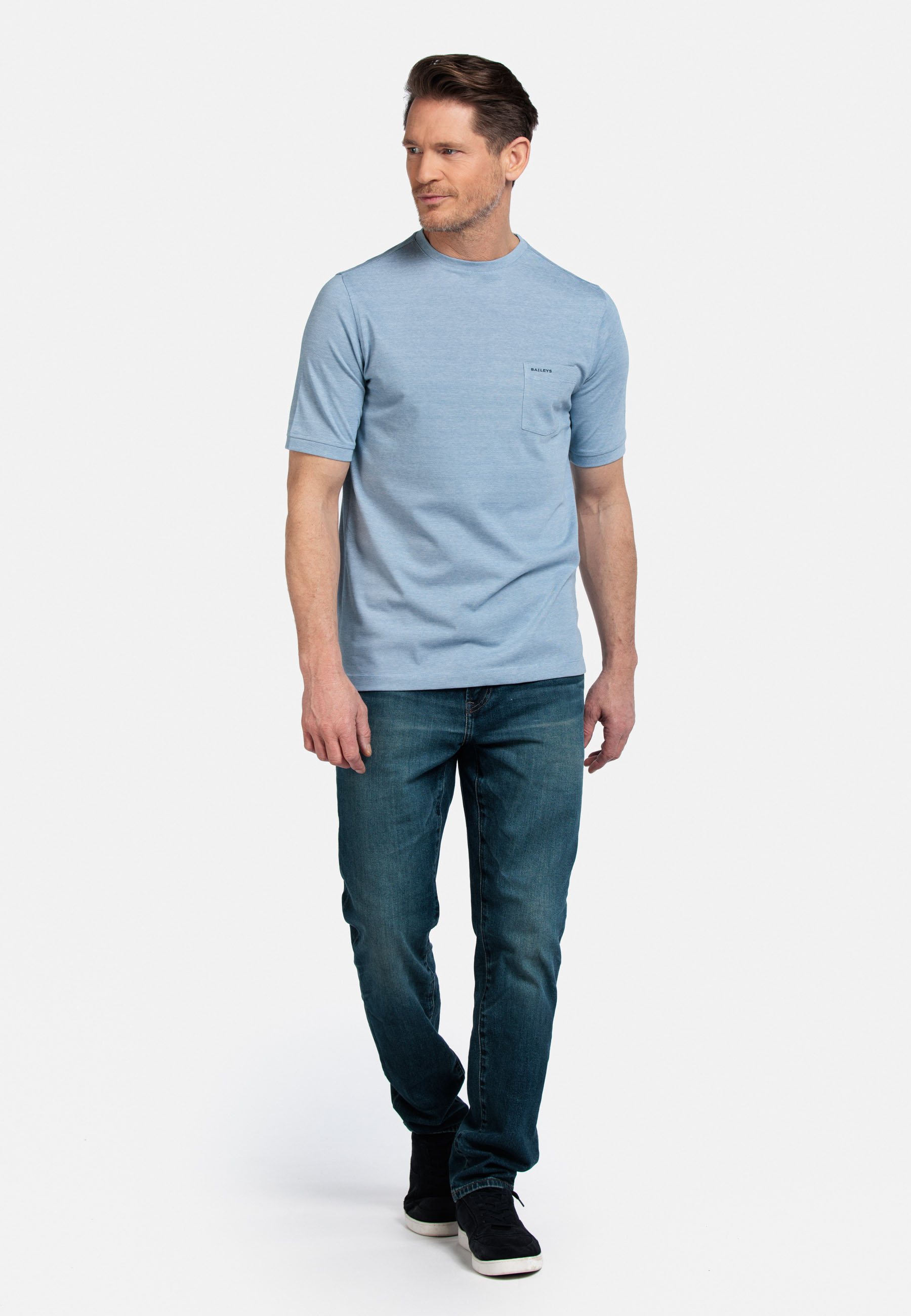 Pima Katoen T-shirt - Denim Blue