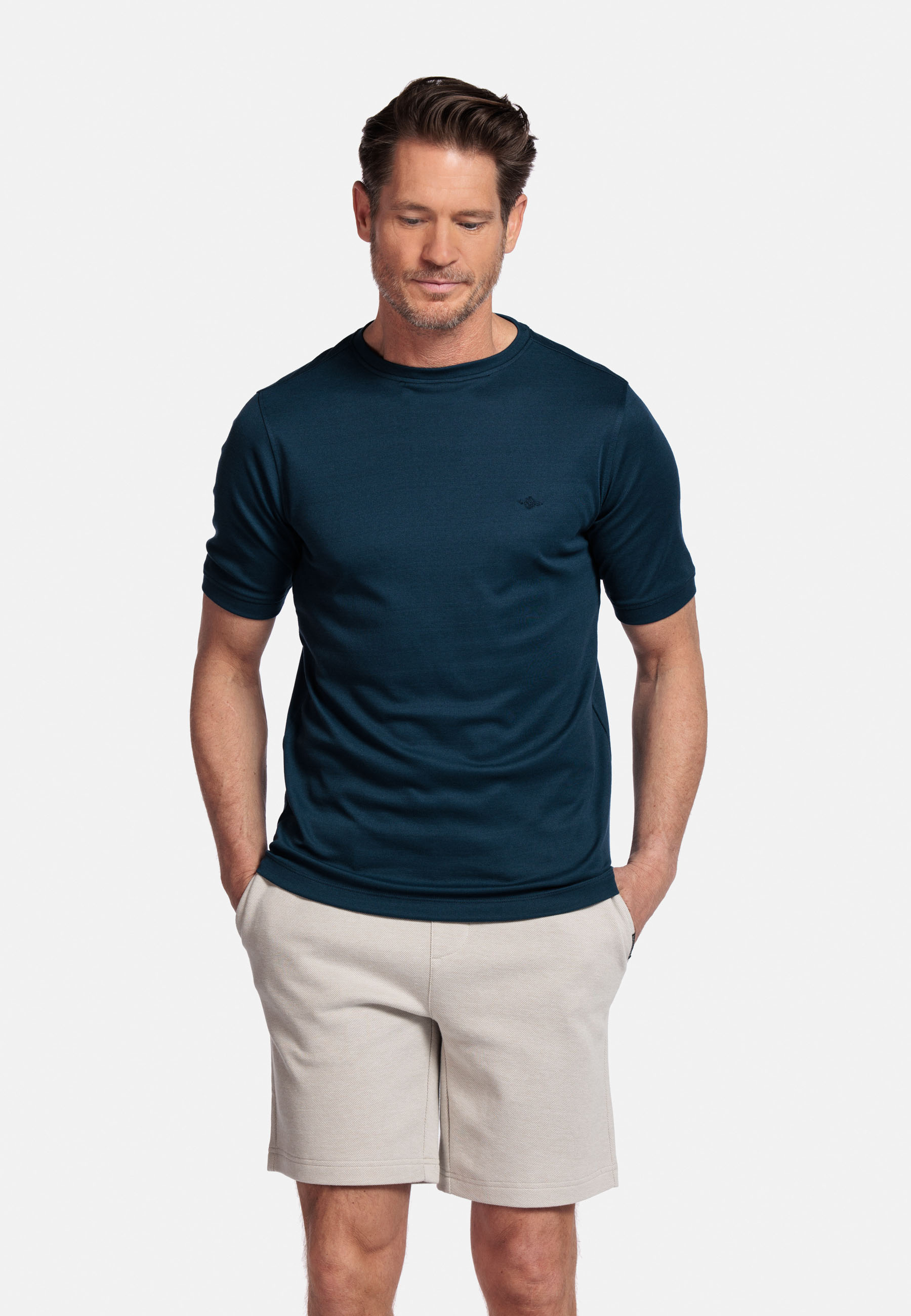 Katoenmix Basic T-shirt - Navy