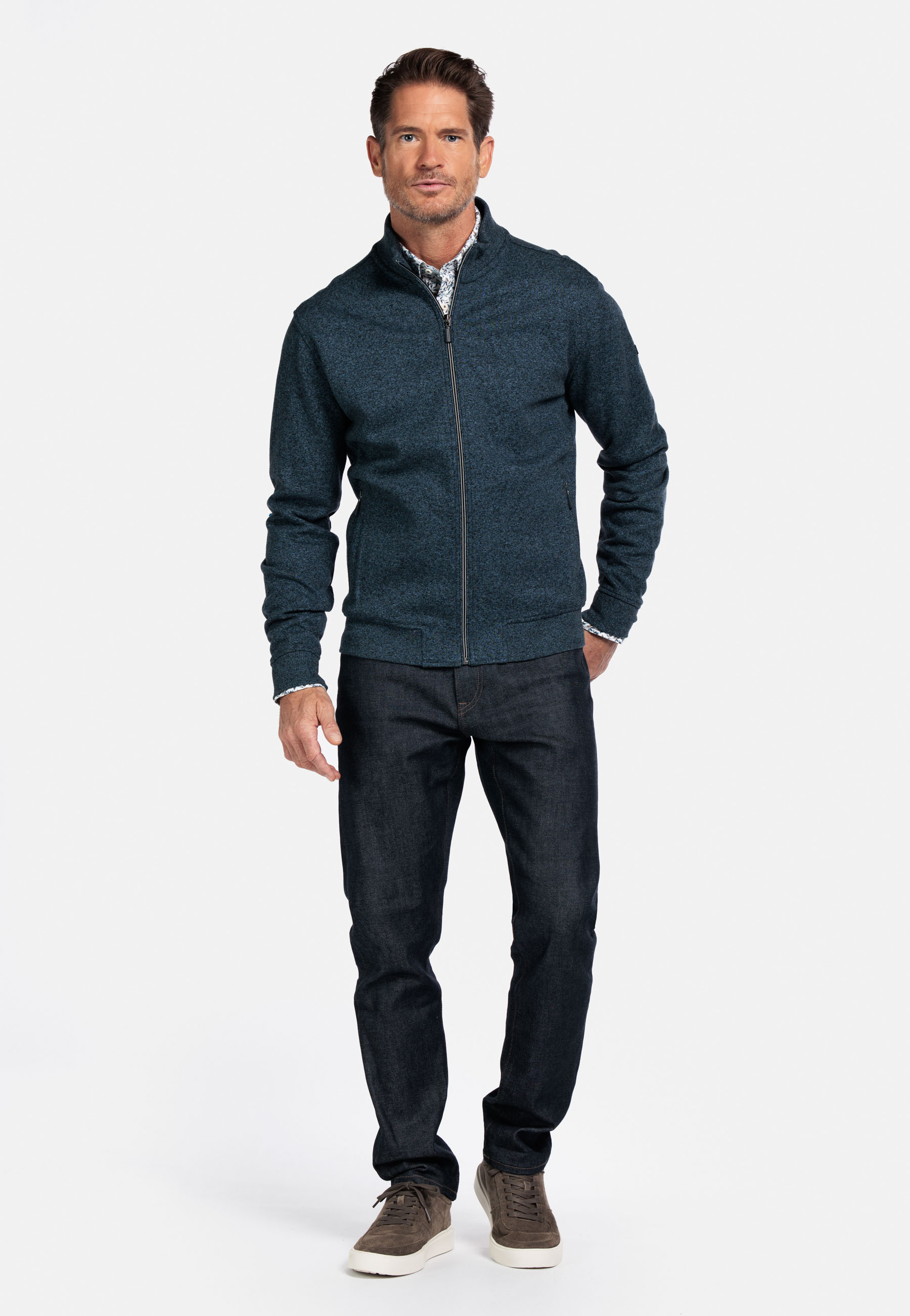 Katoenen sweatvest met rits - Blue