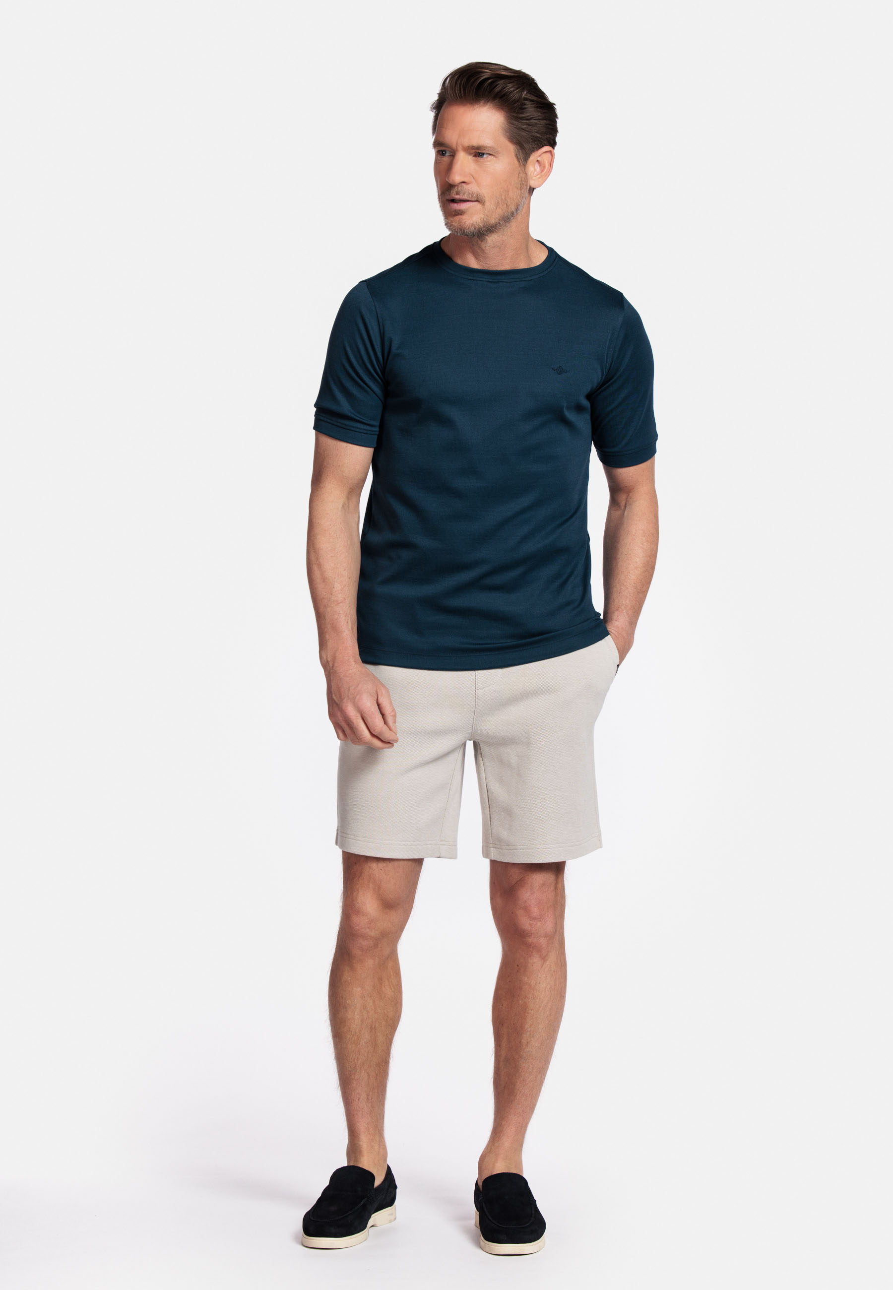 Katoenmix Basic T-shirt - Navy