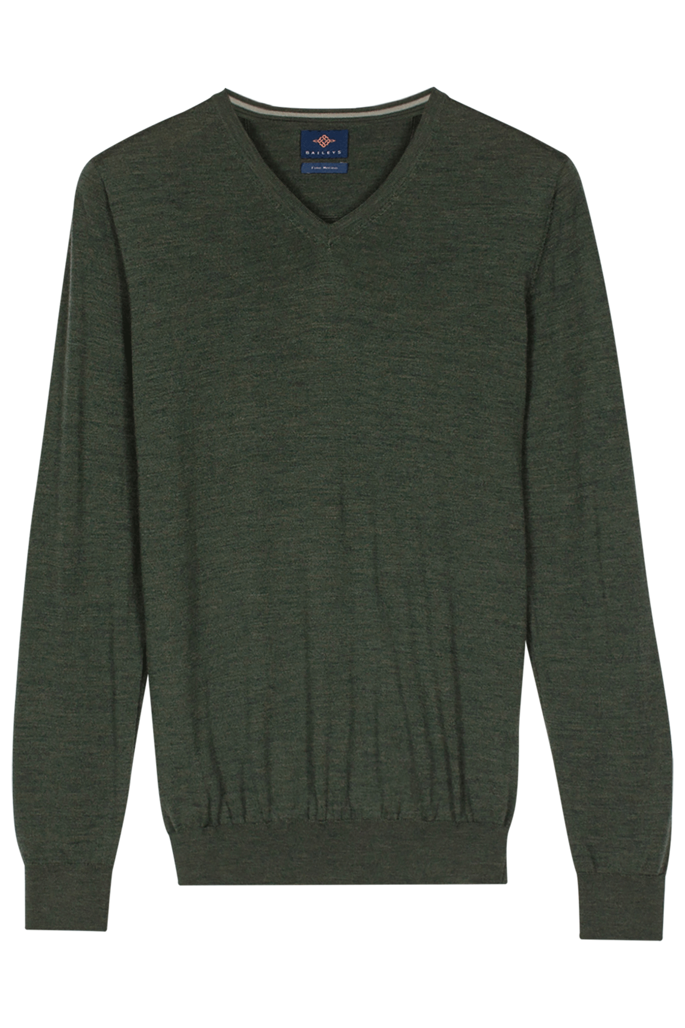 Merino trui met V-hals - Groen