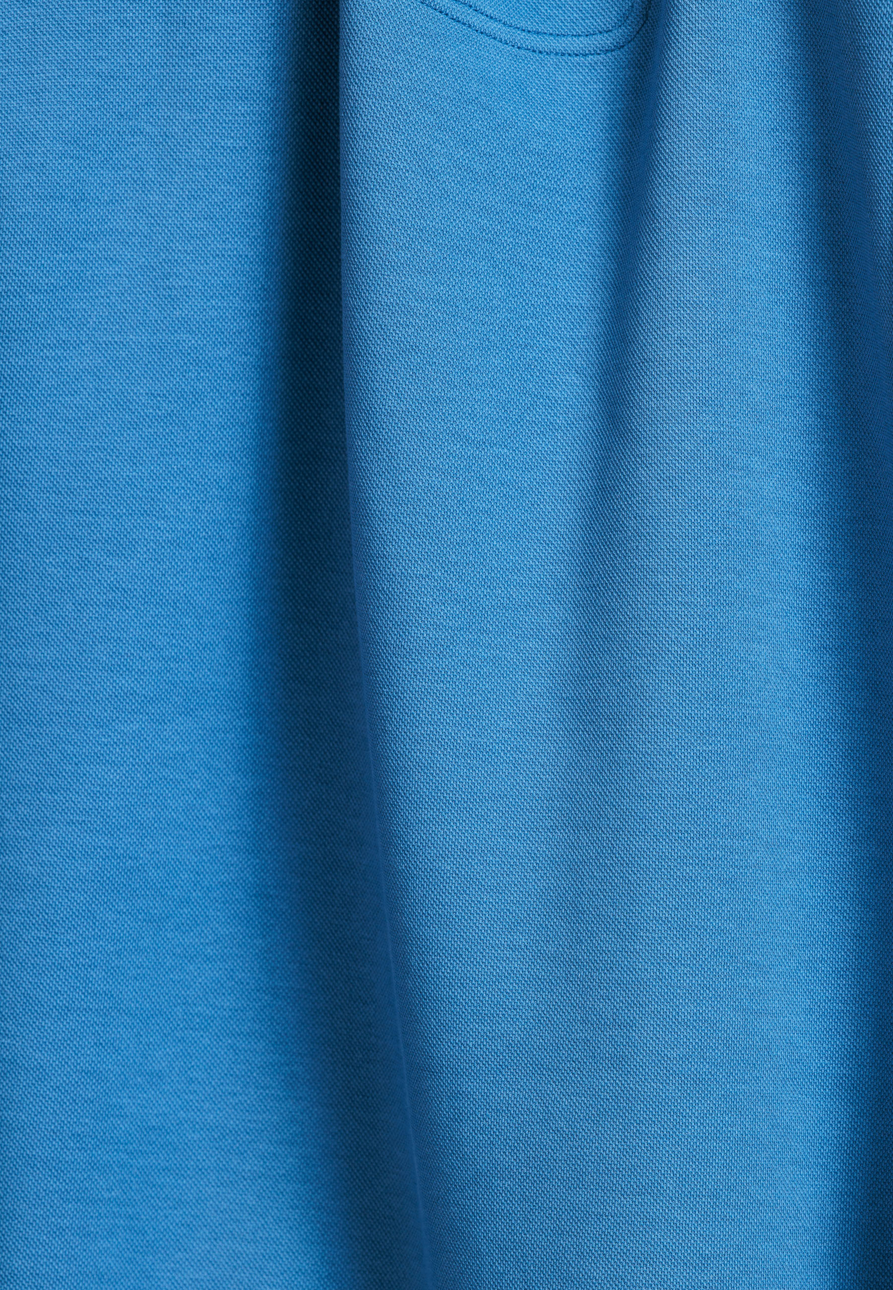 Katoenmix sweater met halve rits - Lichtblauw