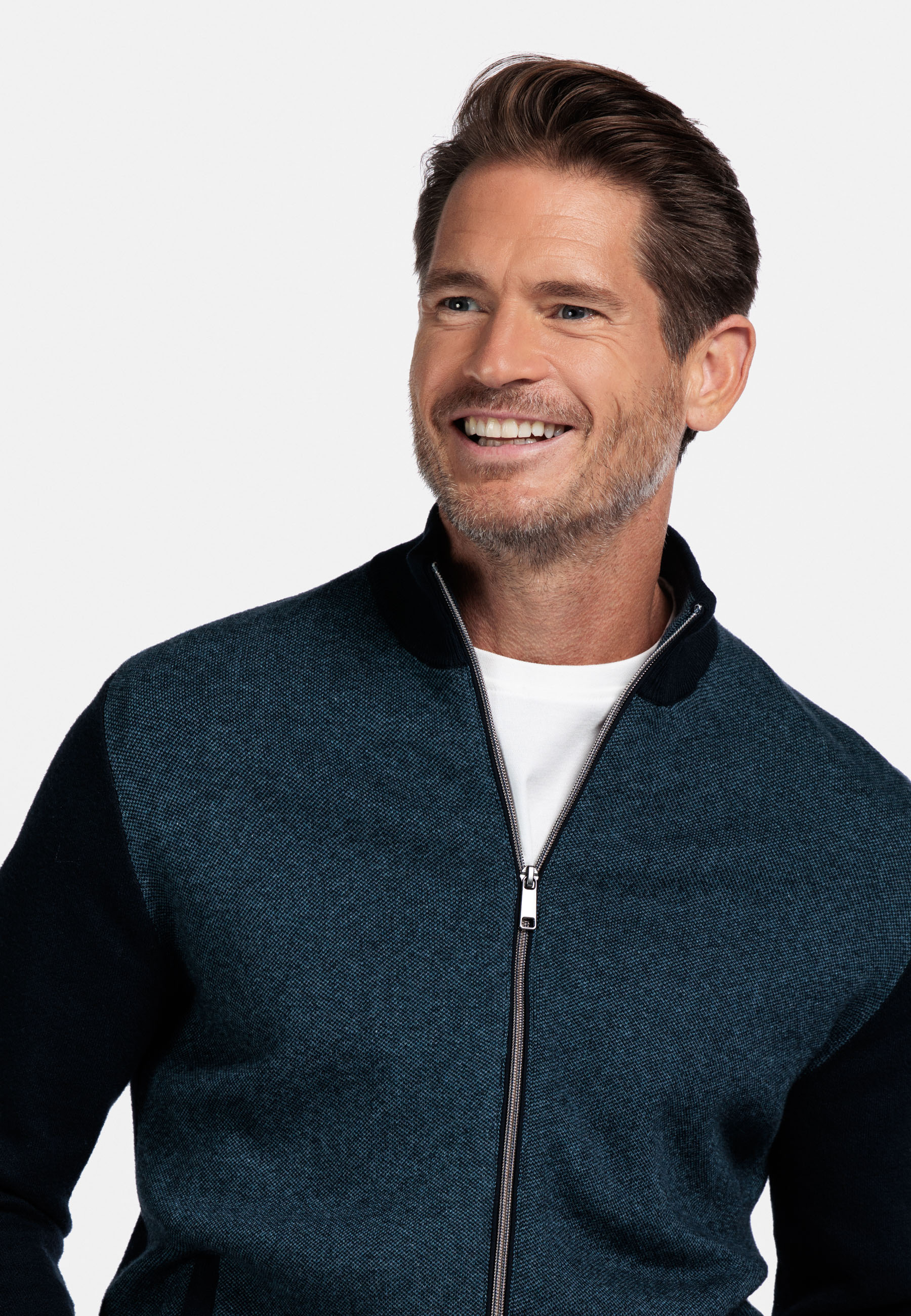 Two-tone gebreid vest - Blue