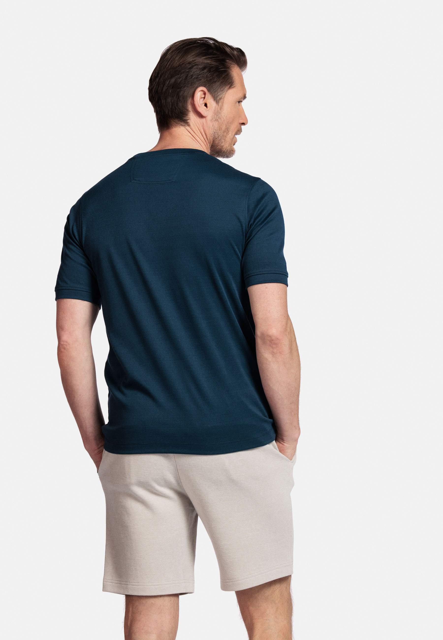 Katoenmix Basic T-shirt - Navy