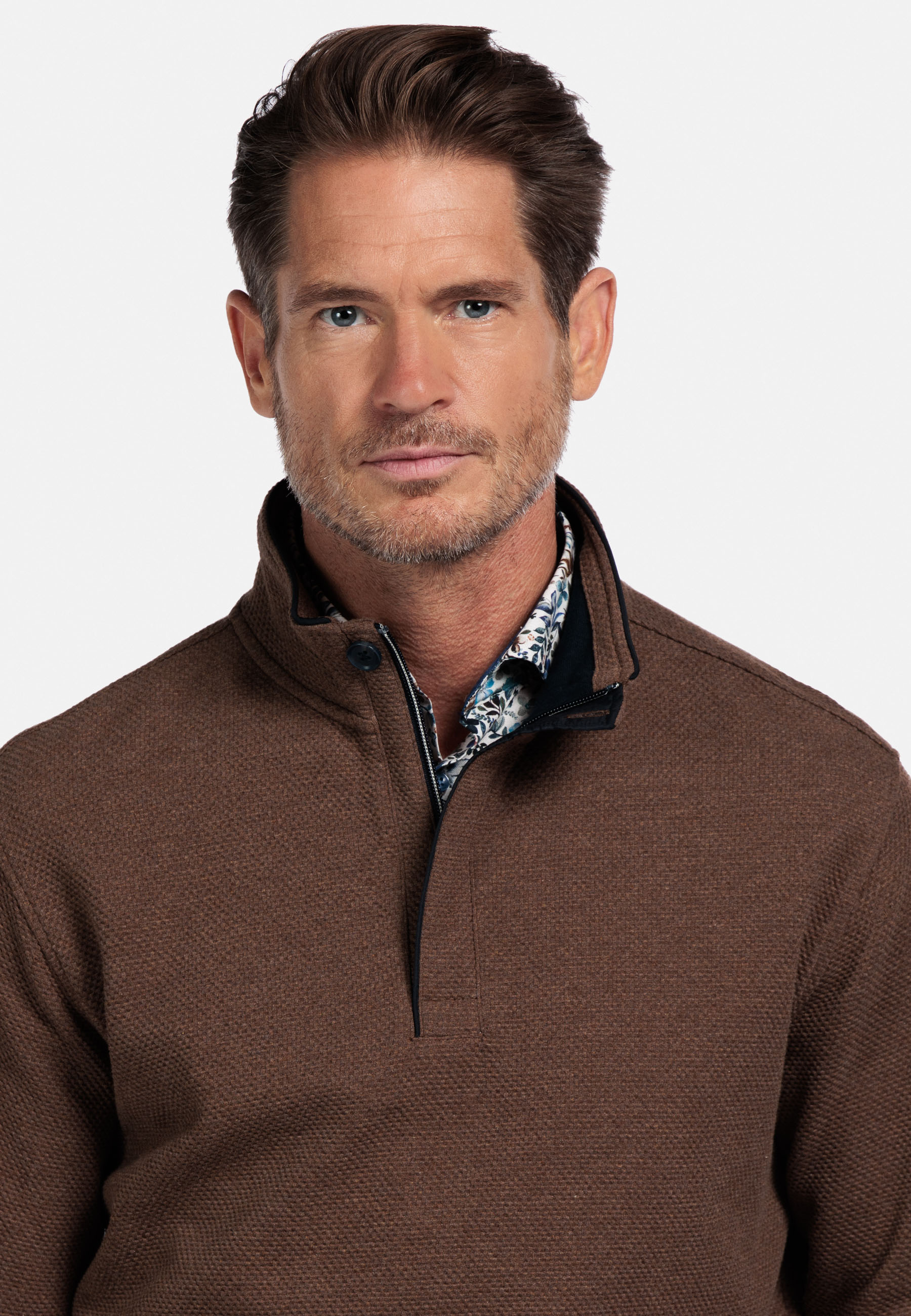 Jacquard katoenen sweater - Beige