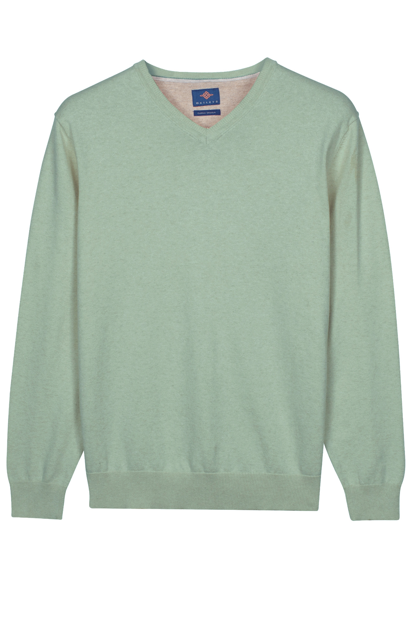 Pima katoen V-hals pullover - Green