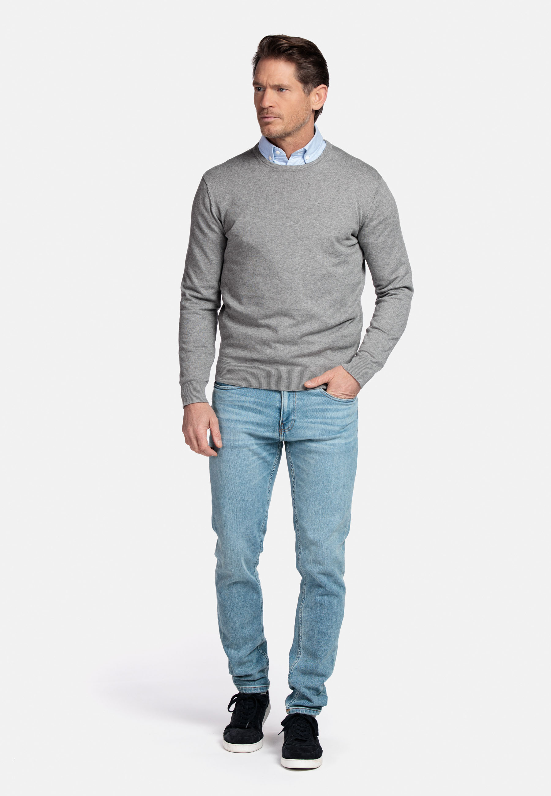 Ronde hals pullover - Grey 