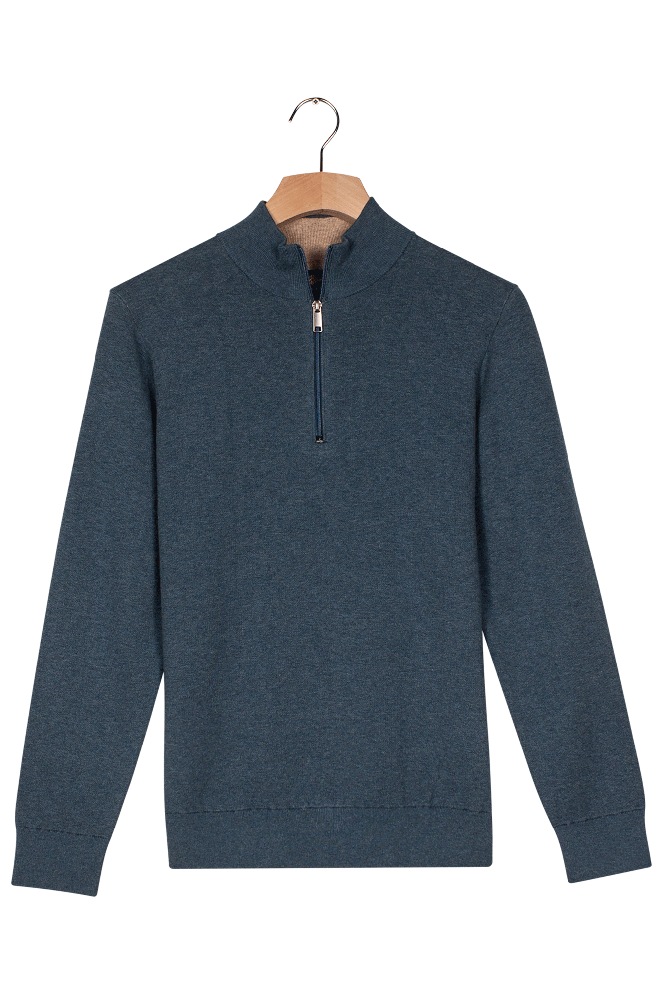 Fijngebreid katoen-cashmere trui - Blue
