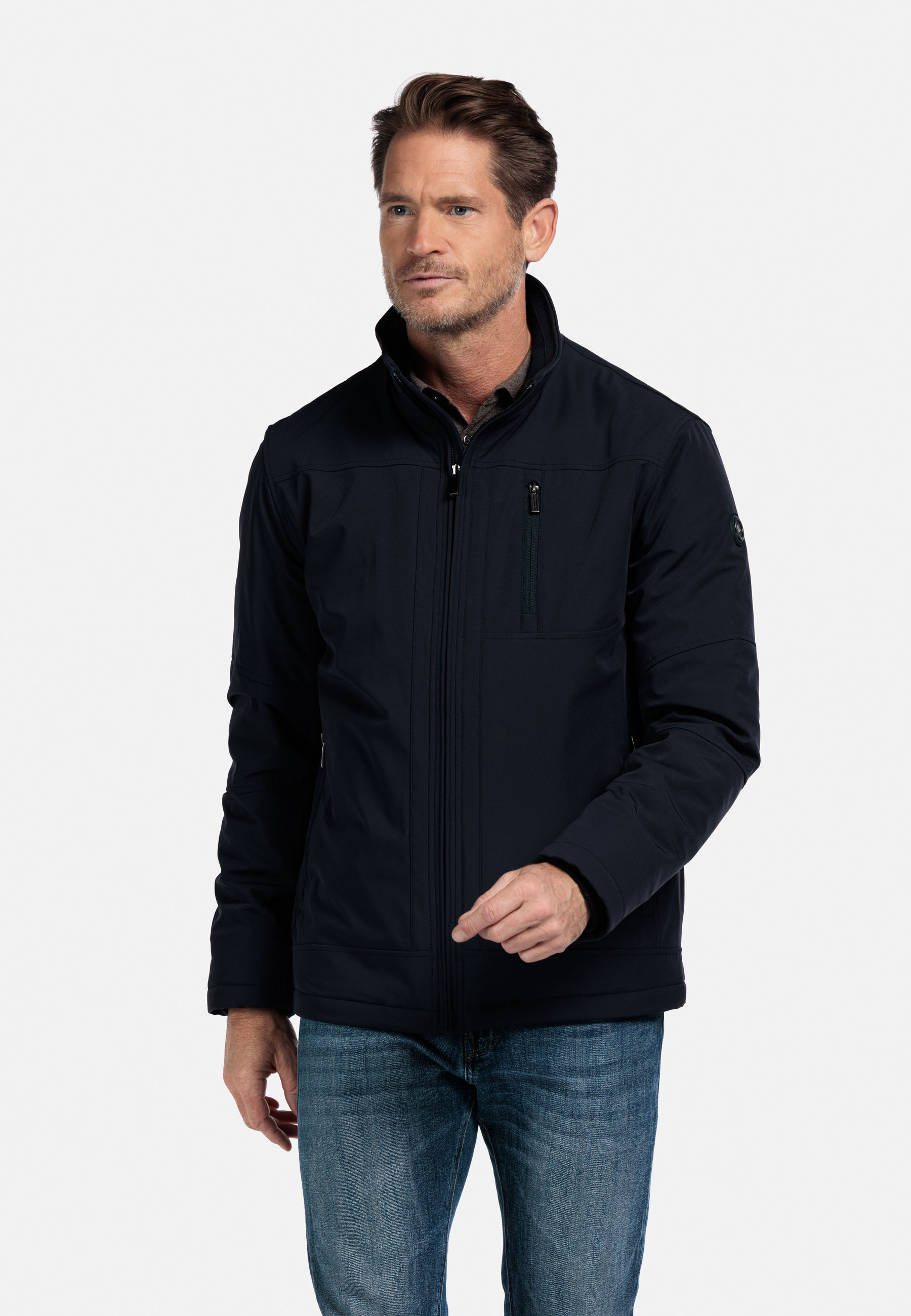 Technische outdoorjas met kraag - Blue