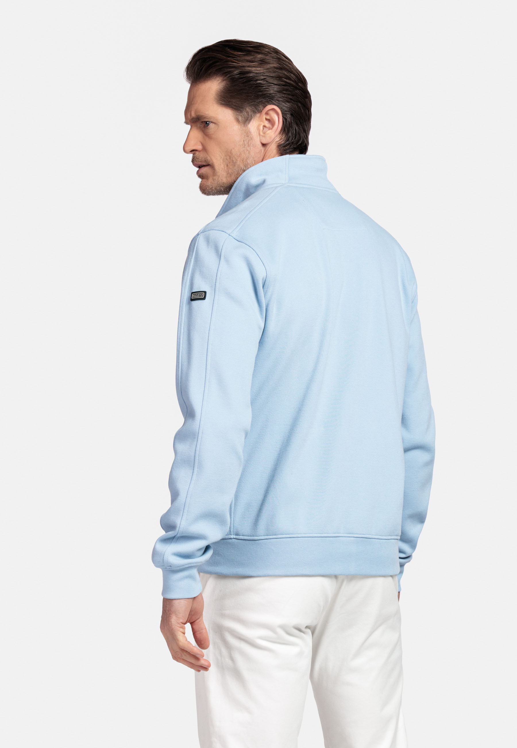 Sweatvest met pique structuur - Blue