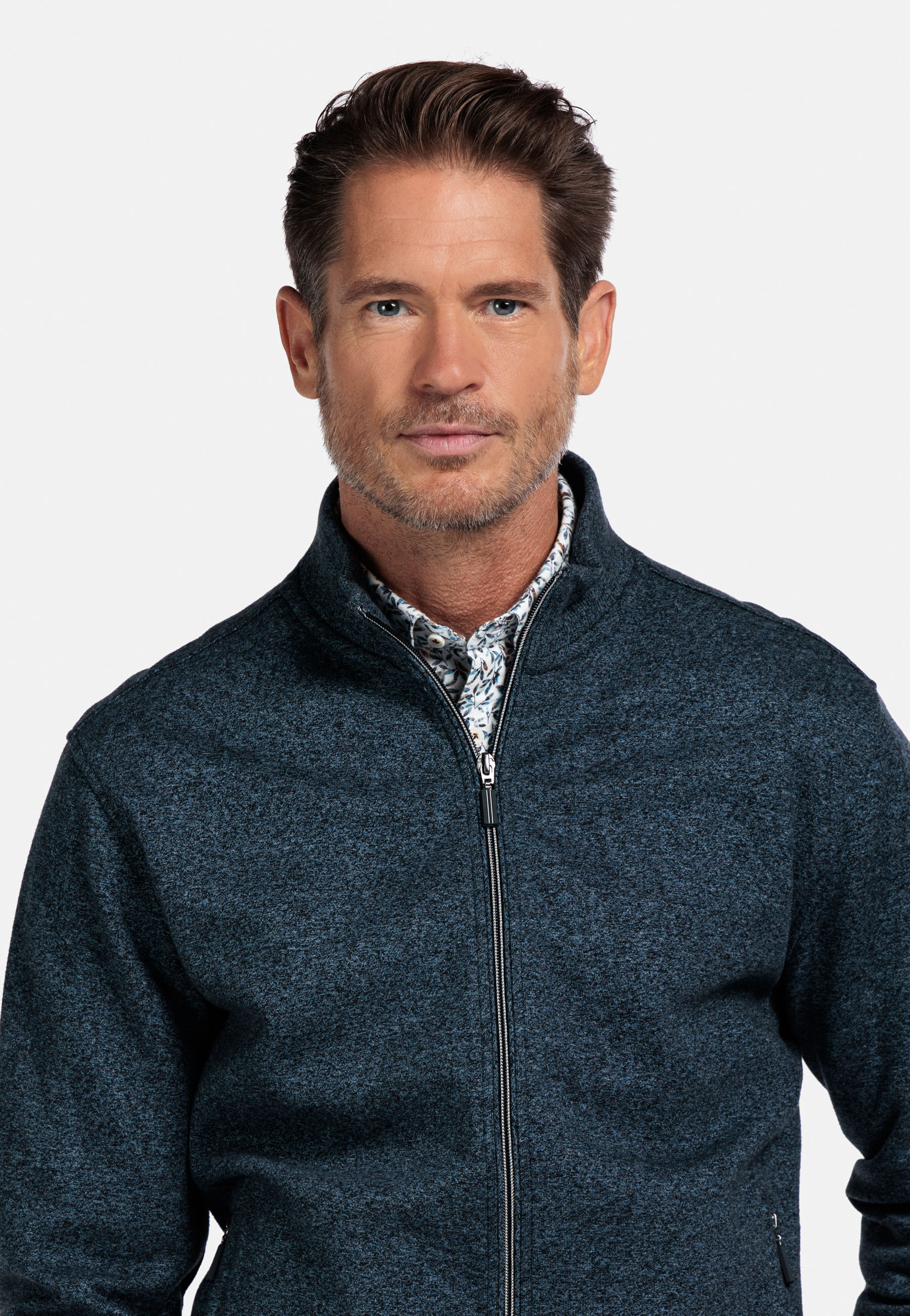 Katoenen sweatvest met rits - Blue